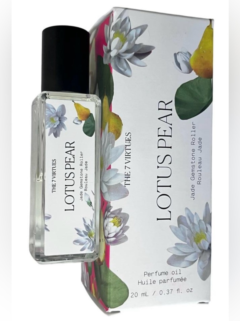 The 7 Virtues LOTUS PEAR Perfume Oil 0.67fl.oz/20ml with Jade Rollerball